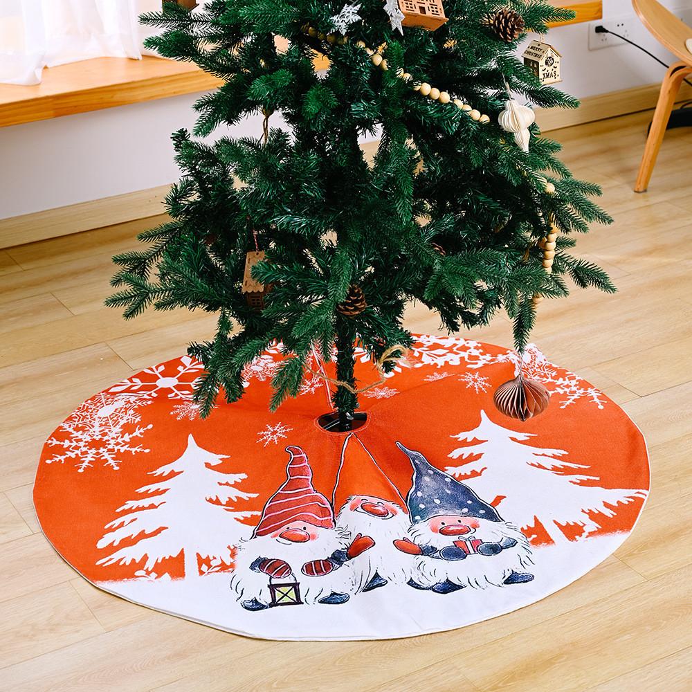 Vibrant Forest Santa Snowflake Christmas Tree Skirt For Festive Holiday Decor