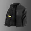 Men S Loose Fit Fleece Lined Stand Collar Jacket Casual Winter Coat