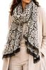 Scarf with a Rose Motif - Black and White, Elegant, Light