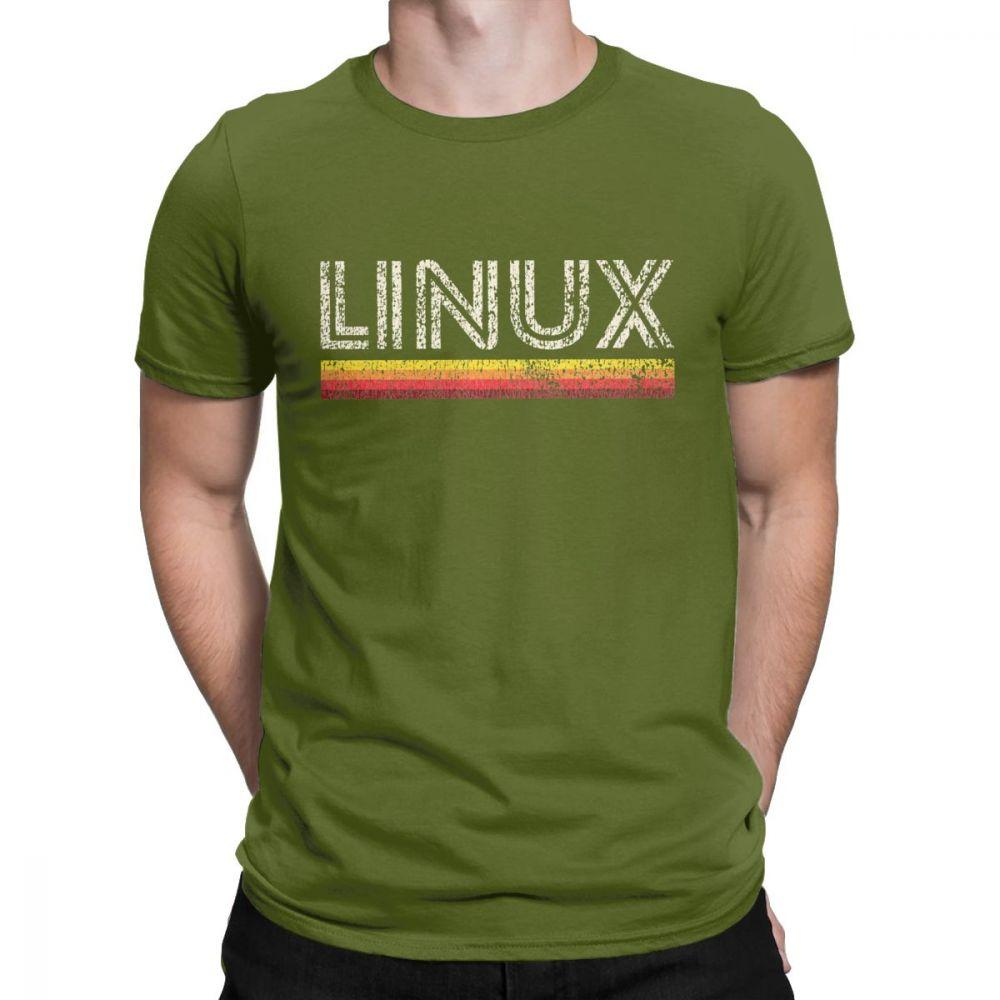 

Men Linux Ubuntu Unix Linus Computer T Shirts Cotton Tops Vintage Short Sleeve Round Collar Tees 3D Printed T-Shirts 3XL