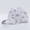 Baseball Hat Adjustable Back Buckle Butterfly Design Curved Brim Sun Protection Lace Hat with Rhinestones Inlaid Women Headwear