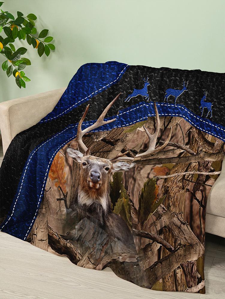 Flannel Blanket Deer Animal Blanket Crystal Fleece Blanket Spring And Autumn