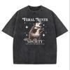 Trendy Auntie Goose On The Loose T Shirt Women Washed Cotton Retro Aesthetic Harajuku Streetwear Style Casual Fashion New Top Daily Wear Cool Top