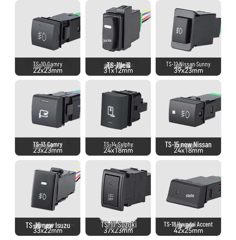 Universal Car Fog Light Switch for Toyota, Honda, Nissan, Renault, Mitsubishi, Isuzu, Hyundai - Button & Modification Compatible