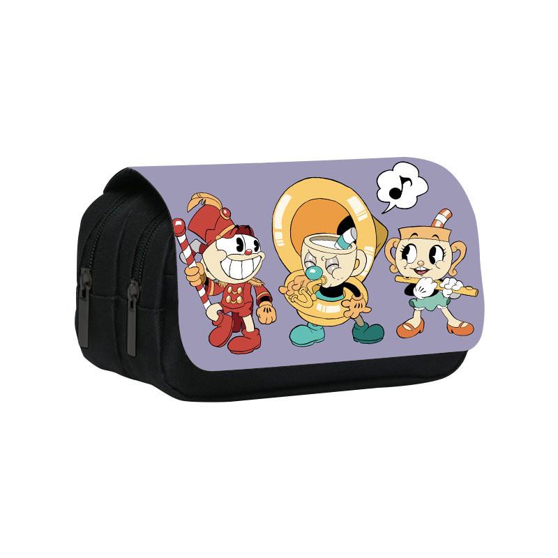Cuphead Themed Travel Pencil Bag With Durable Polyester Material For Teens And Kids