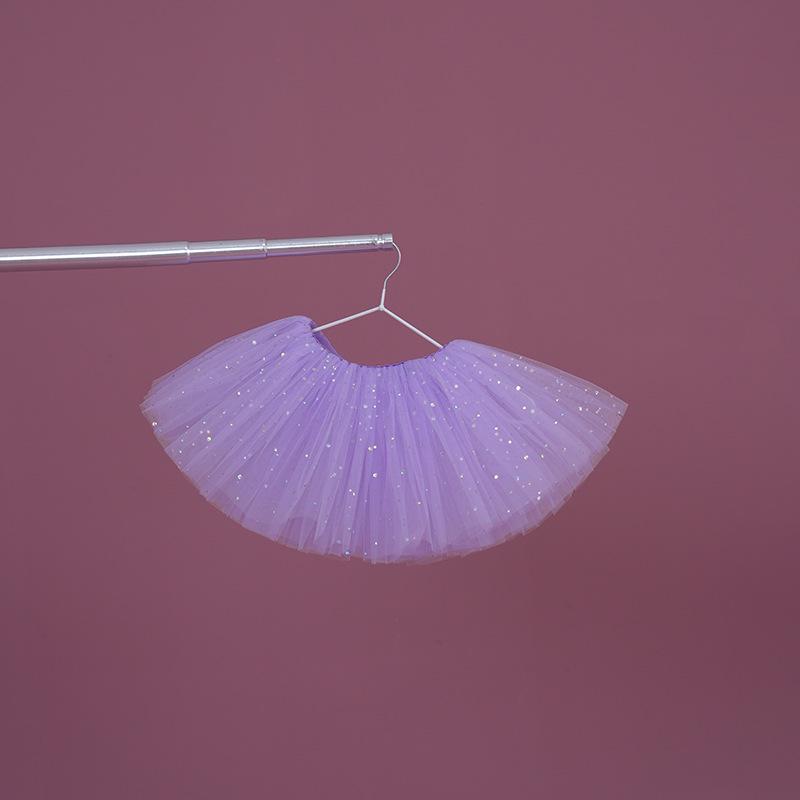 Girls' White Sequin Tutu Ballet Skirt for Dance