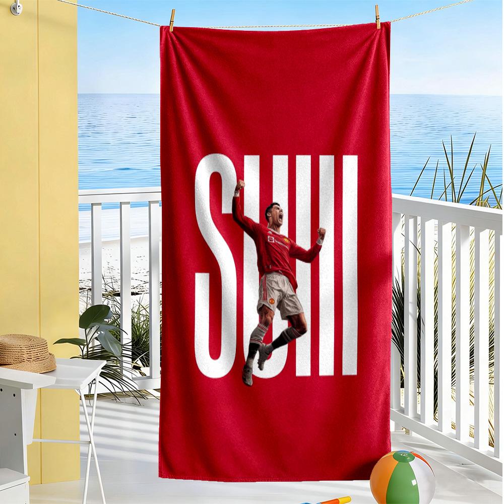 Soccer Player Celebration Beach Towel High Absorbency & Quick-Dry Comfortable Lightweight