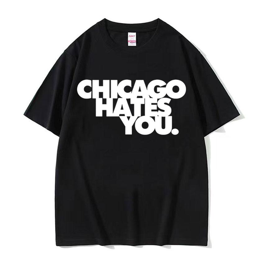 Футболка в стиле рэпера Chief Keef Chicago Hates You Мужская Харадзюку Хип-Хоп Винтажная Футболка Повседневная 100% Хлопок Большие Футболки S