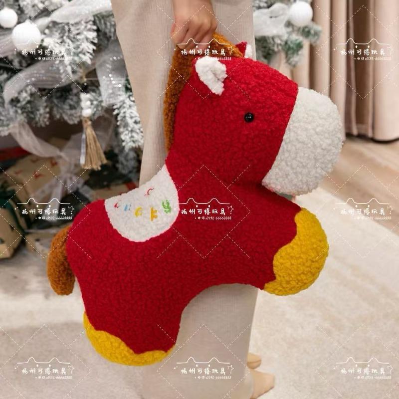 New horse mascot doll pony special-shaped throw pillow plush toy living room decoration ornament New Year's gift