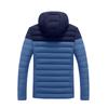 Men's Casual Color-blocked Hooded, Form-fitting Zipper Cotton Jacket, Men's Rib Pattern With Cotton Warmth Cotton Jacket