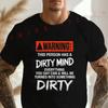 Men's Funny Warning Dirty Heart Graphic Motorcycle Casual O-neck Short Sleeve Tees