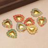 5Pcs Stainless Steel Heart Pendant Enamel Flower Charms DIY Vintage Jewelry Findings Necklace Bracelet Supplies Earrings Making