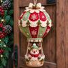 Vintage Christmas Hot Air Balloon Kit with Bell Bow Snowman Santa Balloon Hanging Decor Handmade Hand-Sewn Xmas Tree Pendant Kit