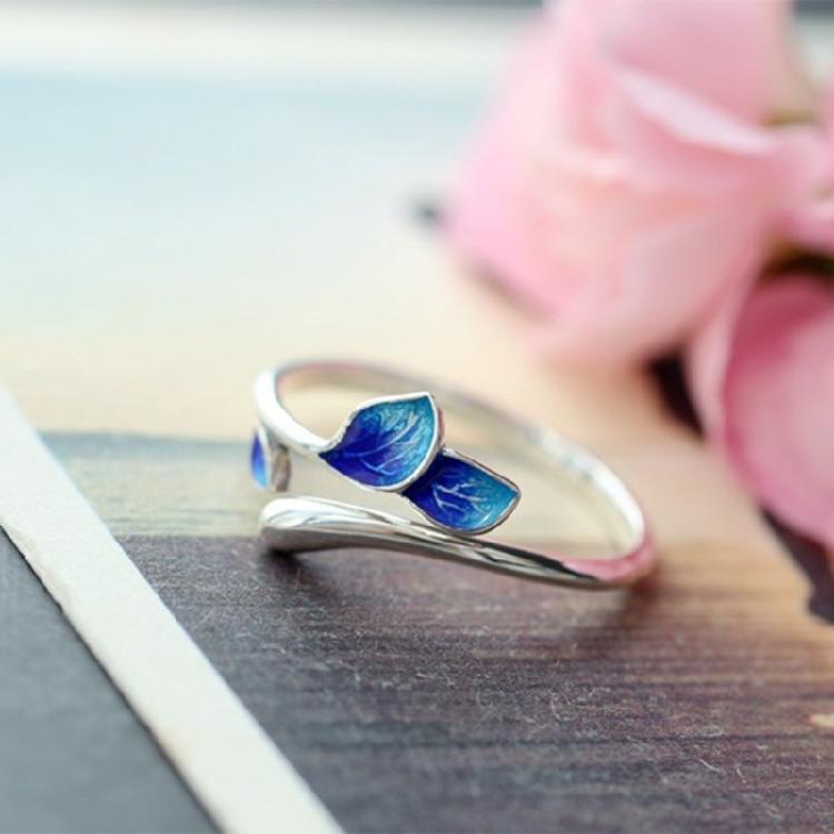 Elegant Adjustable Wedding Rings Dating Rings Tree Leaf Shape Opening Finger Jewelry Suitable for Woman and Man Present