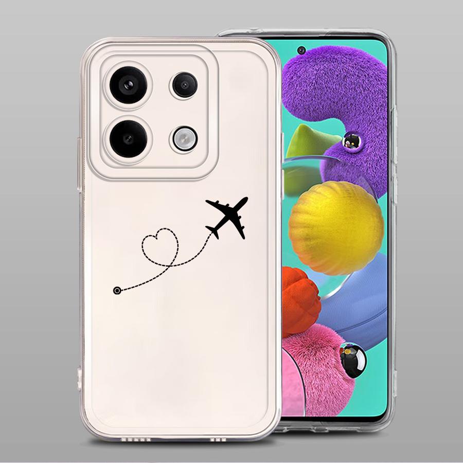 Soft Phone Cover Case for Xiaomi Redmi Note 14 Pro Plus 12S 13C 10S 9 10 14C A4 12 11S 11 Note 13 Love Airplane Art