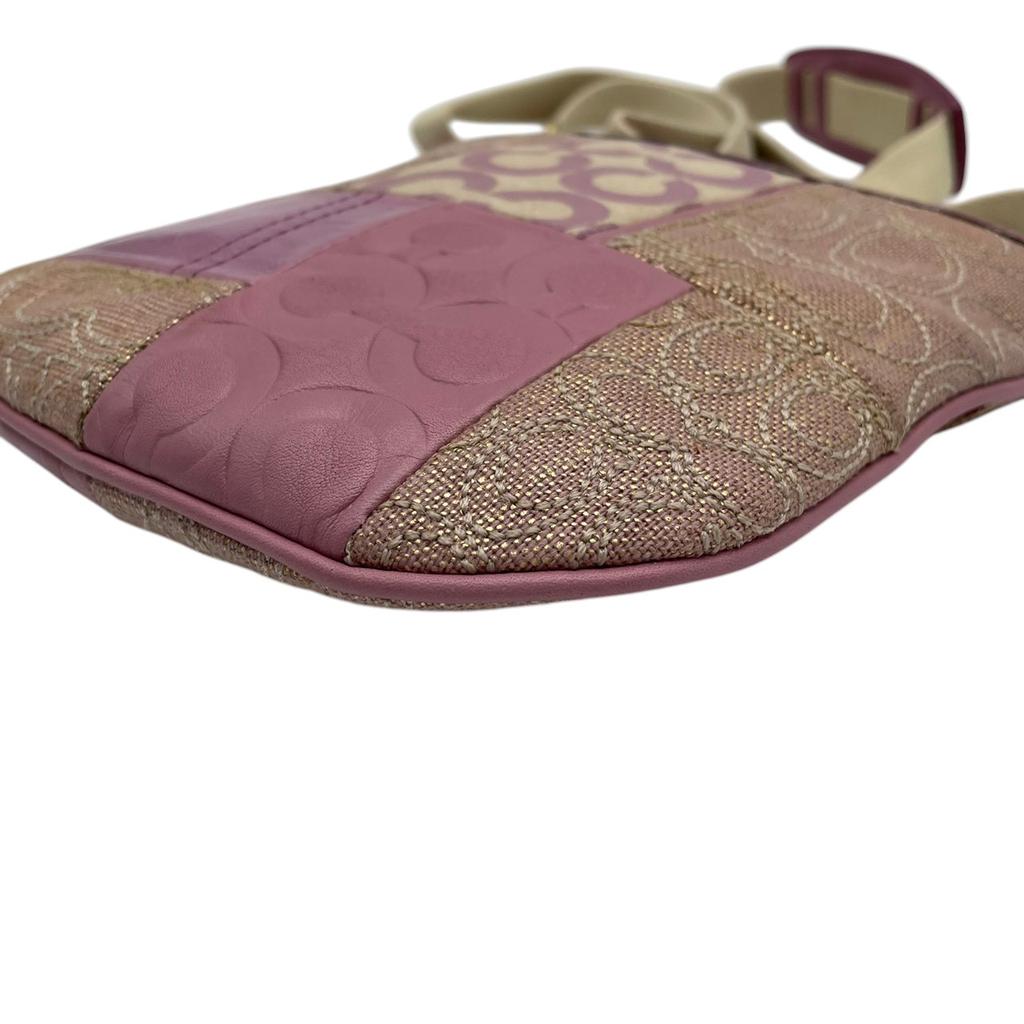 Used COACH Shoulder Bag Ali Patchwork Ali Patchwork SwingpackShoulder Bag Pink purple/beige canvas/leather Women