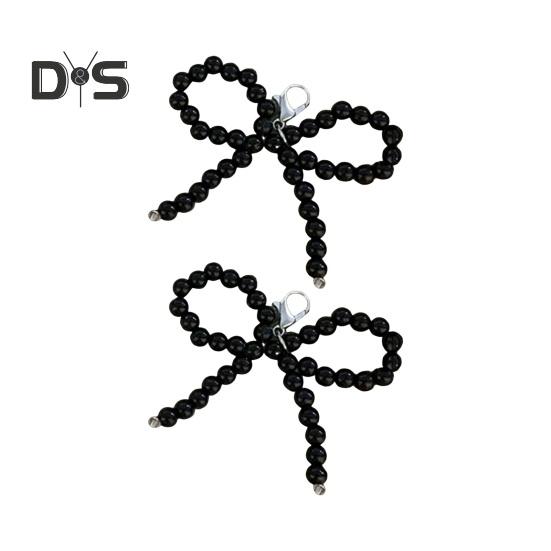 1 Paar Schuh-Dekorations-Charms in Schleifenform, Kunstperlen mit Clip, DIY-Schnürsenkel-Charms für Sandalen, Schuh-Accessoires, Schlüsselanhänger, Tasche, Auto-Charms