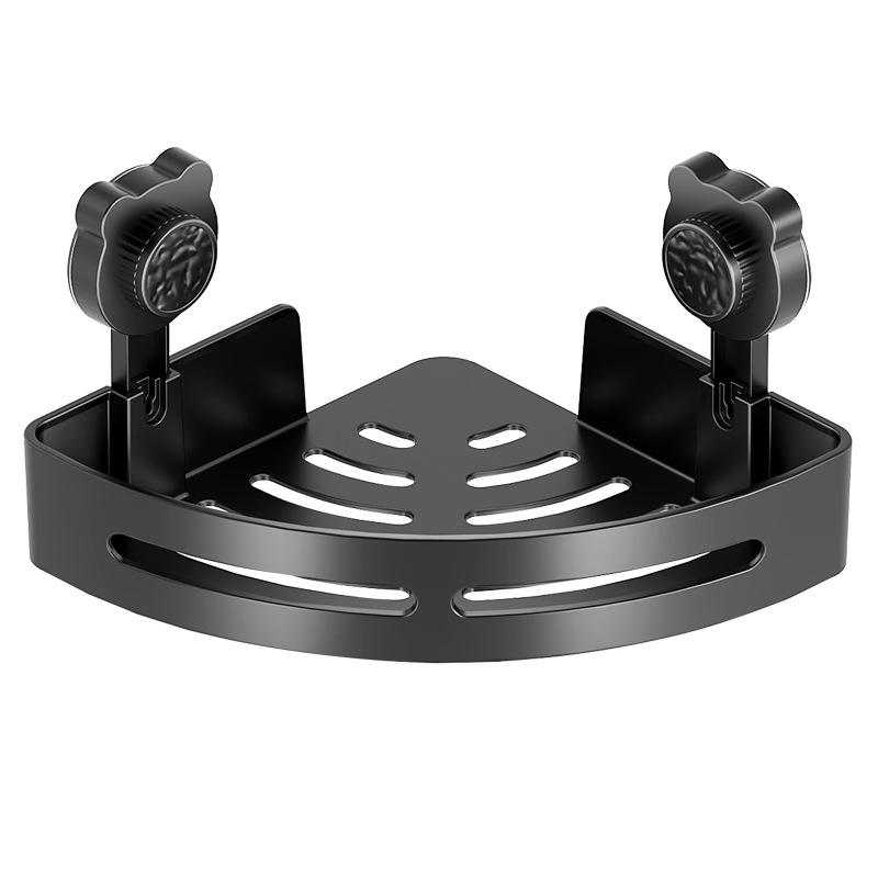 Punch-Free Suction Cup Wall Corner Storage Rack for Bathroom and Vanity