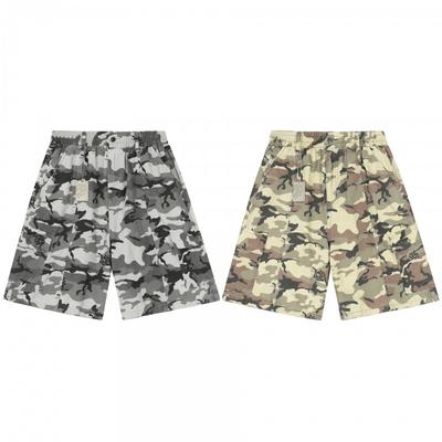 Mens Womens Camo Cargo Shorts Loose Fit Streetwear 5-Pocket Utility Short Pants Casual Wear