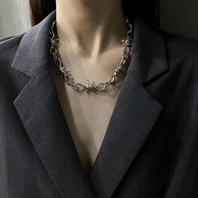 Minimalist Punk Choker Necklace & Bracelet Edgy Streetwear Hip Hop Jewelry for Women Men Gothic Chain Collarbone Gift
