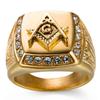 Masonic Fashion Rhinestone Symbol Ring Mens Ring Hip Hop Tide Jewelry Fashion