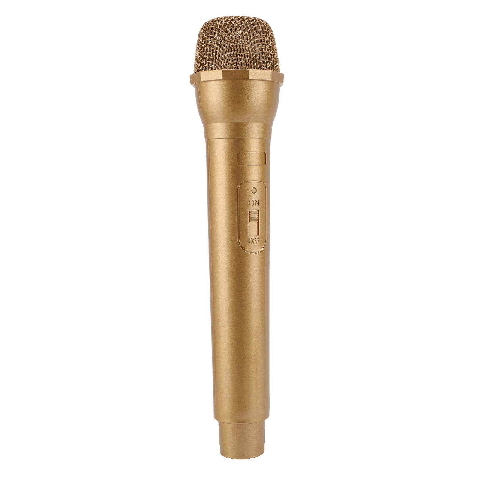 

Simulated Microphone ABS Lightweight Realistic Handheld Mic Prop for Speech Practice Cosplay Photography золотой