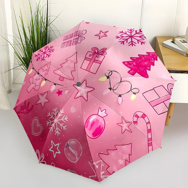 

1pc Christmas ornaments Automatic Folding Umbrella - Portable Collapsible Design, 8-Rib Iron Frame, Durable Fabric yy251125139