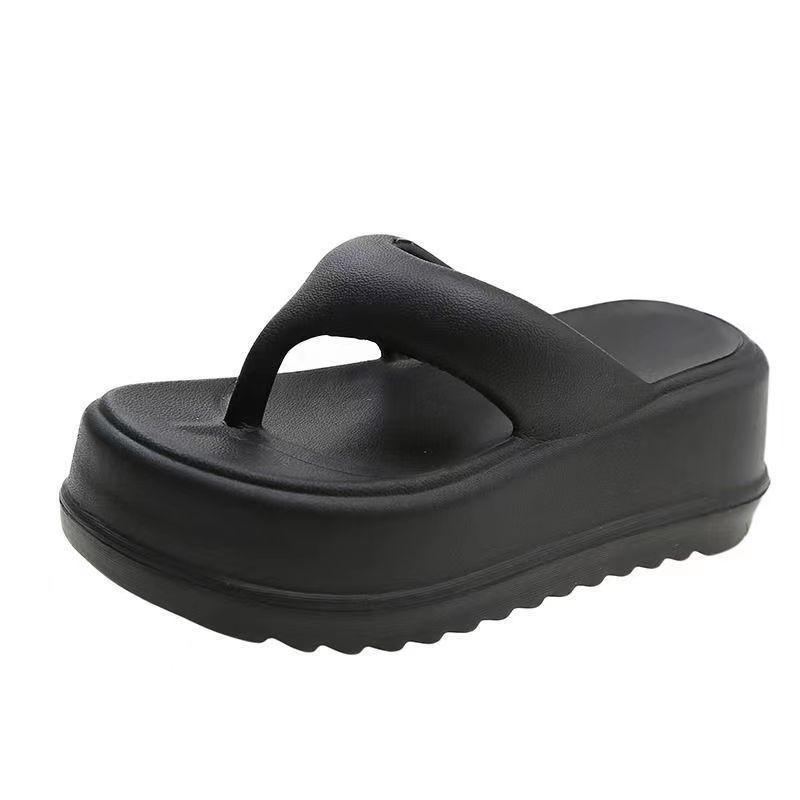 Women's EVA 7cm Thick-Soled Flip-Flops: Trendy, Height-Boosting, Soft & Non-Slip, Perfect for Summer Outdoors.
