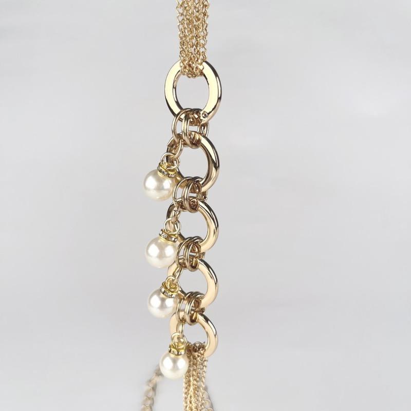 Mary Women's Elegant High-end Waist Chain - Pearl & Metal Chain Belt