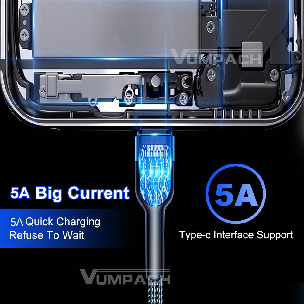 Vumpach usb c cable type c cable Fast Charging Data Cord Charger cable c For Samsung s21 s20 A51 xiaomi mi 10 redmi note 9s 8t