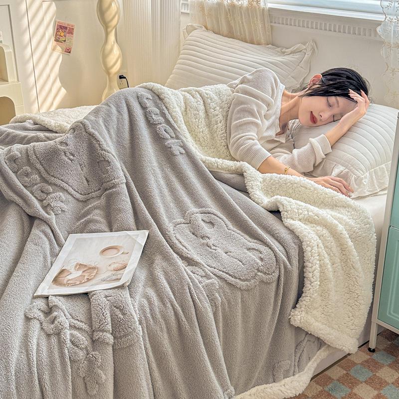 Thickened Double-Layer Taffy Lambswool Nap & Sofa Blanket