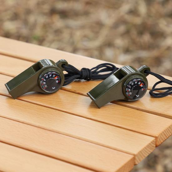 2/4 Stück Notfall-Überlebenspfeifen mit Trageband Lauter Ton Kompakt Tragbar 3-in-1 Notfall