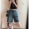 Damen-Retro-Denim-Shorts mit hohem Bund – locker, elastisch, mittellang, figurschmeichelnd und vielseitig für den Sommer