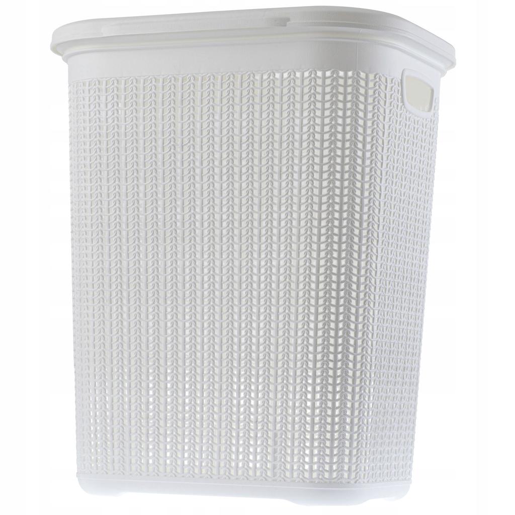 KADAX Kosz Na Pranie Bieliznę 50L Pojemnik Plastikowy Duży Z Pokrywą