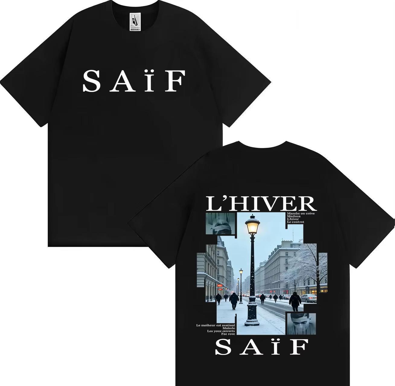 

Rapper Saif Ablum LHIVER Hip Hop Graphics Tshirts Hipster Unisexs Womens Casual Y2k pure Cotton Hip Hop Soft Clothing Streetwear M