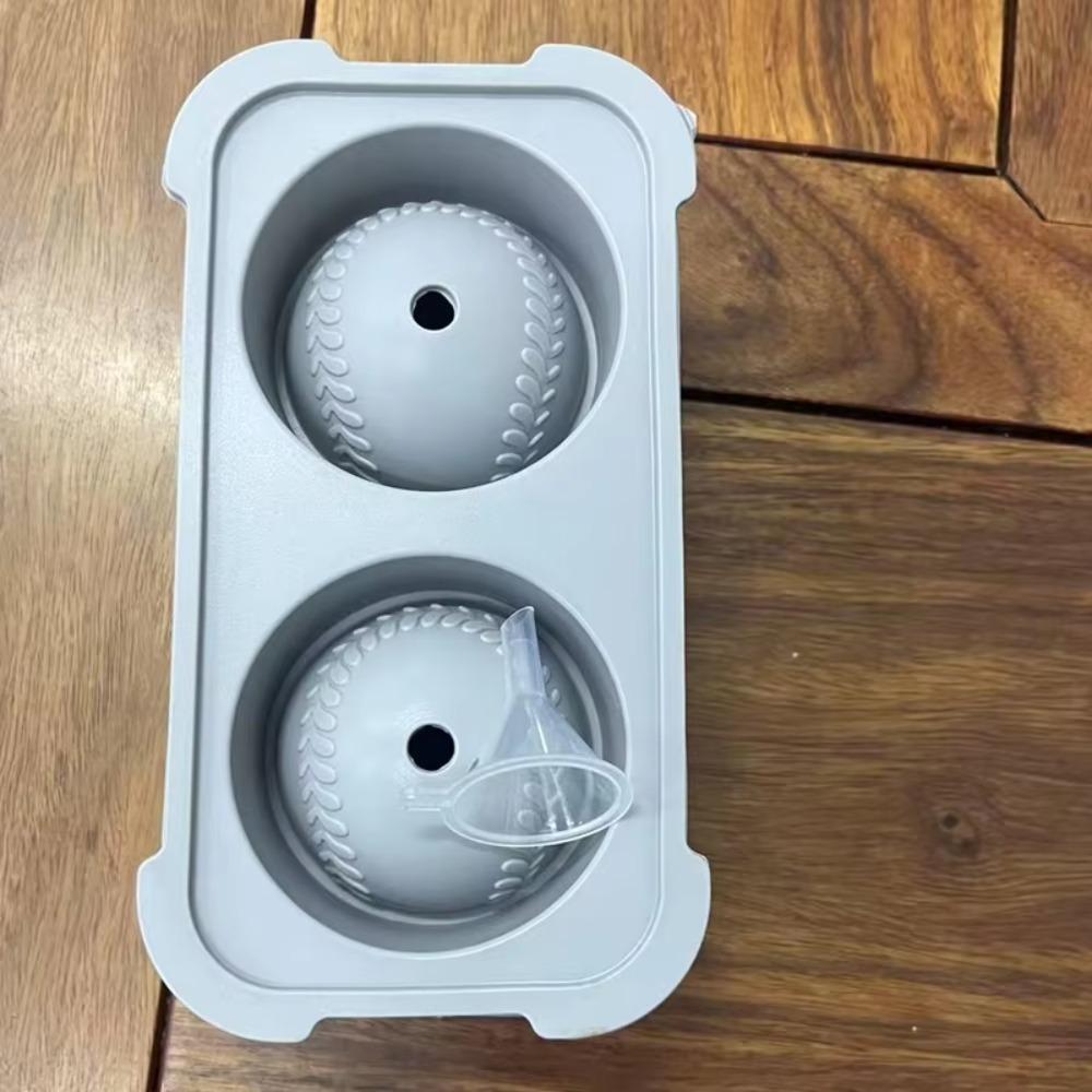 Creativity Baseball Shaped Ice Cube Mold Double Ball Easy Release Ice Cube Maker Silicone Ice Ball Tray for Home Bar Kitchen