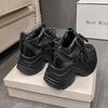 Fashion 10CM Women Casual Leather Shoes New Autumn Breathable Mesh Chunky Sneakers Street Height Increased Shoes Thick Platform Sneakers