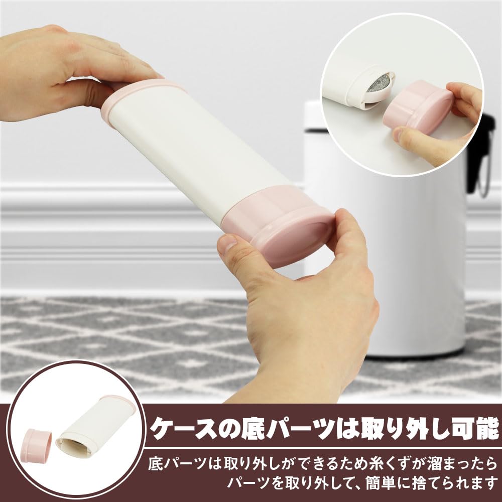 No-brand Product Clothes Lint and Dust Remover Brush with Case Double-Sided Self-Standing Portable Rose Pink Fabric Cleaner for Suits Car