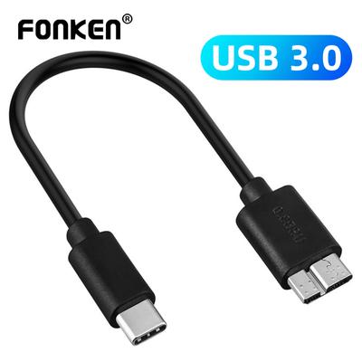 FONKEN Usb C To Micro B Cable Usb 3.1 Type C Hdd Hard Disk Micro-B Data Cable 5Gbps Usbc 1M Cord for Macbook Camera Samsung Smartphone