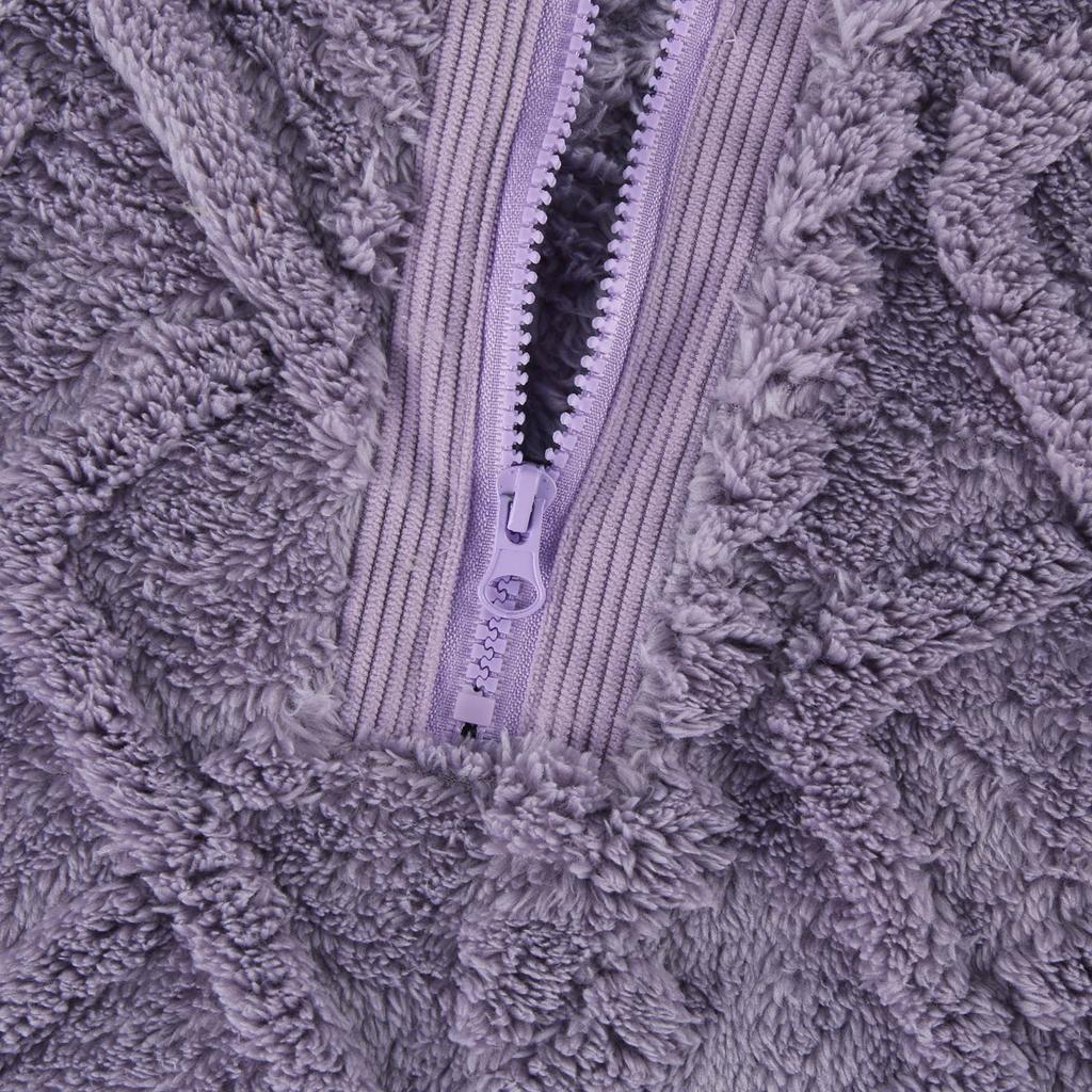 Oversized Loose Fitting Women's  And Winter Pullover Round Neck Solid Color Hoodie