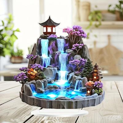 2D Tabletop Water Fountain Decor Decoration Decorative Housewarming Gift Sign Acrylic