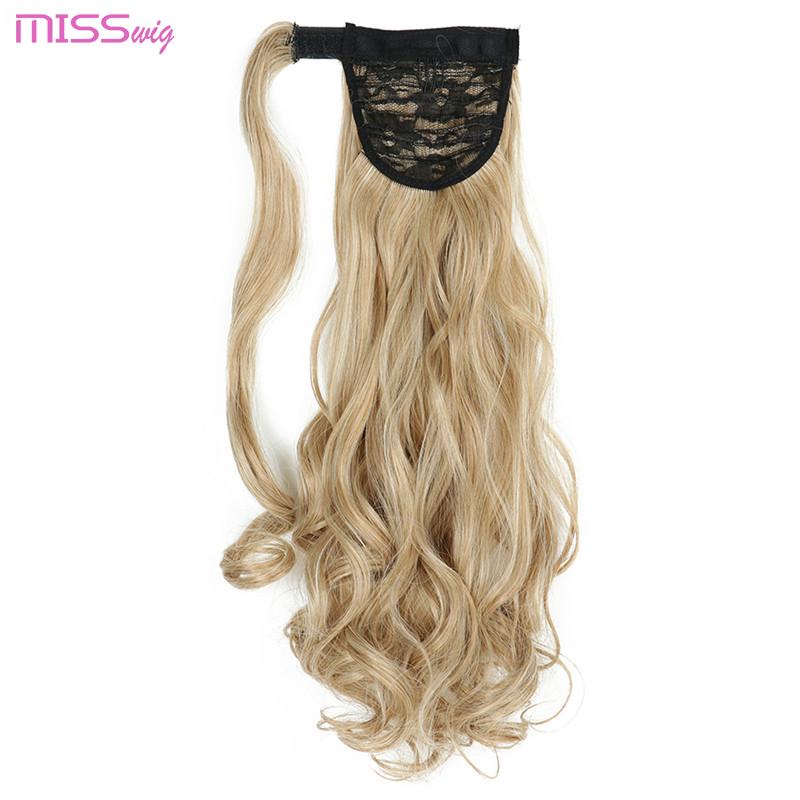 

MISS WIG Длинные волнистые заколки на заколке для наращивания волос «конский хвост» Термостойкие синтетические натуральные волнистые накладные волосы «конский хвост»