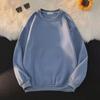 Unisex Round Neck Plush Sweatshirt: White, Long Sleeve, Hoodless, Loose Fit, Trendy and Casual.