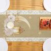 Vintage Ramadan Table Runner 2D Single Print Watercolor Flowers Ramadan Decorations Elegant Floral Floral Crescent Moon