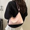 Large Capacity PU Leather Women Shoulder Bag Fashion Lightweight Striped Pattern Stylish Solid Color Crossbody Bag KTB
