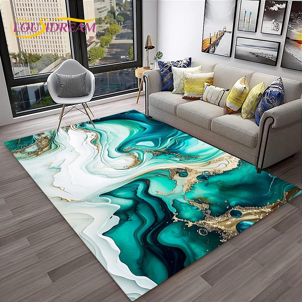 3D Illusion Fluid Colour Irregular Marble HD Carpet Rug for Home Living Room Sofa Doormat Decor,kids Area Rug Non-slip Floor Mat