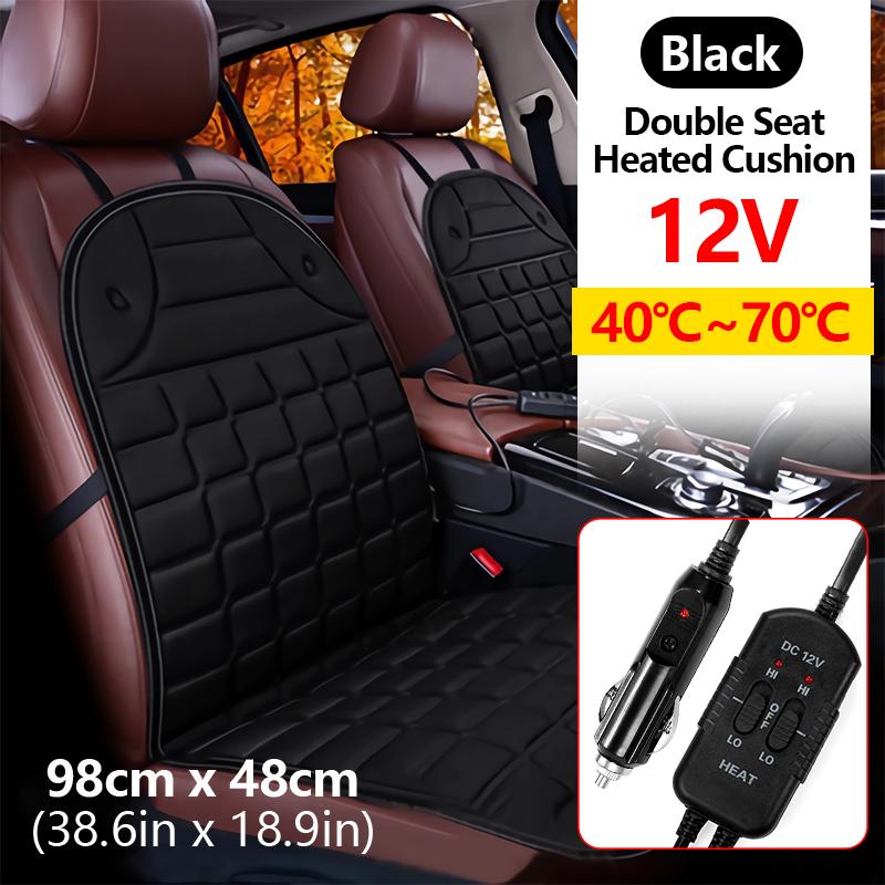 Universal 12V Dual Car Seat Heater Cushion Set - Fast Heating Winter Warmer Pads with Quick Installation for Most Vehicles