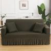 High Elastic Stretchable Cushion Couch Sofa Cover with Skirt Seersucker Sofa Slipcover Easy Fitted  Furniture Protector