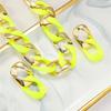 Splicing Necklace Colotful Jewelry Set Geometric Earrings and Necklace Set Resin and Alloy Texture Suitable for Women