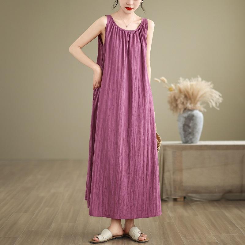 Sleeveless Plus Size Vintage New In Dresses for Women Casual Loose Long Summer Dress